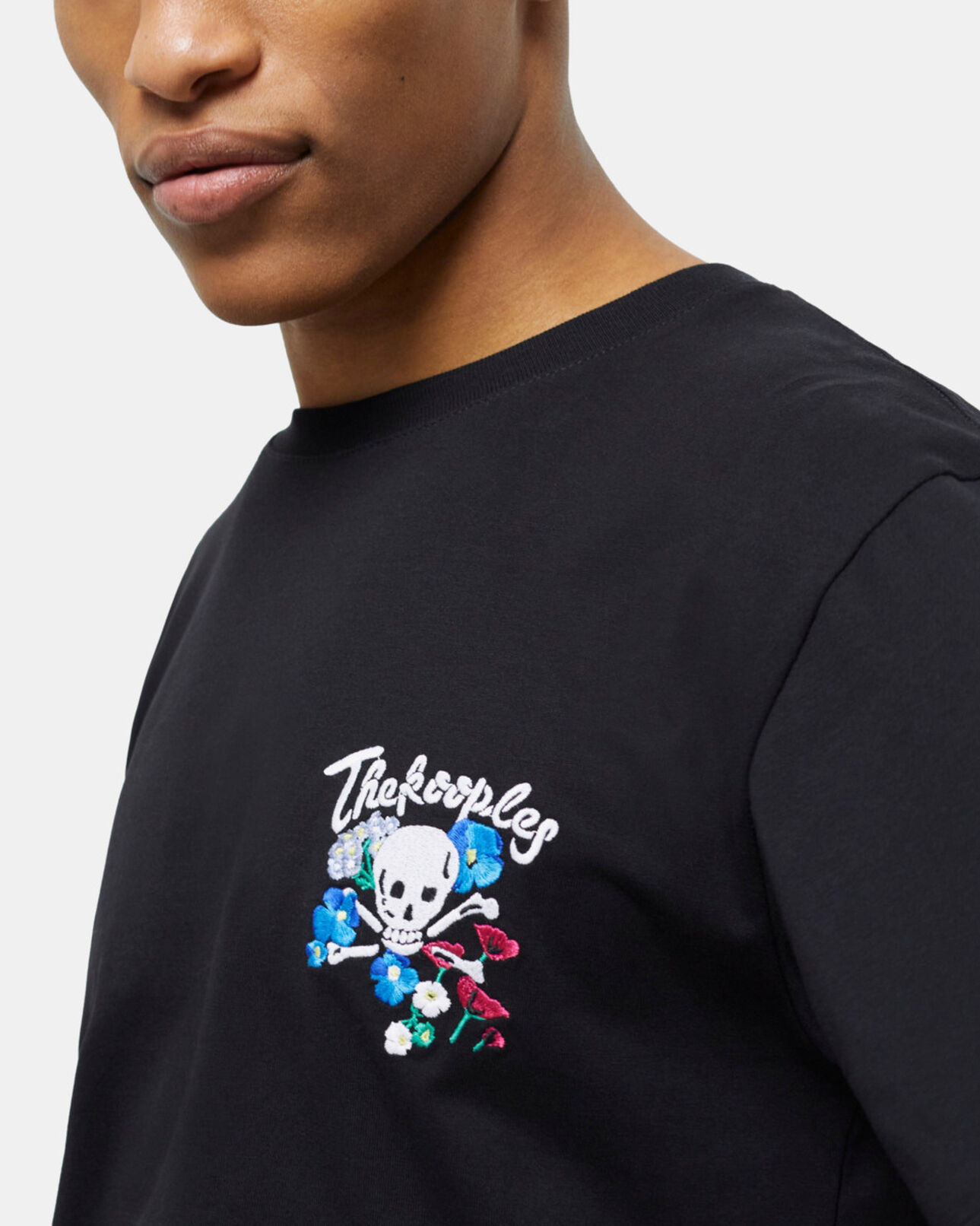 The Kooples HOMME BLACK t-shirt homme noir avec broderie