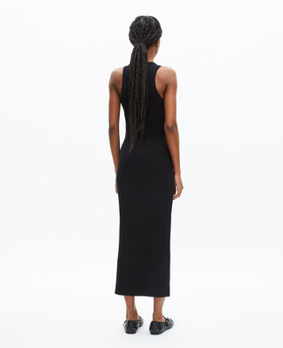 The Kooples WOMEN BLACK black sleeveless long dress with crest