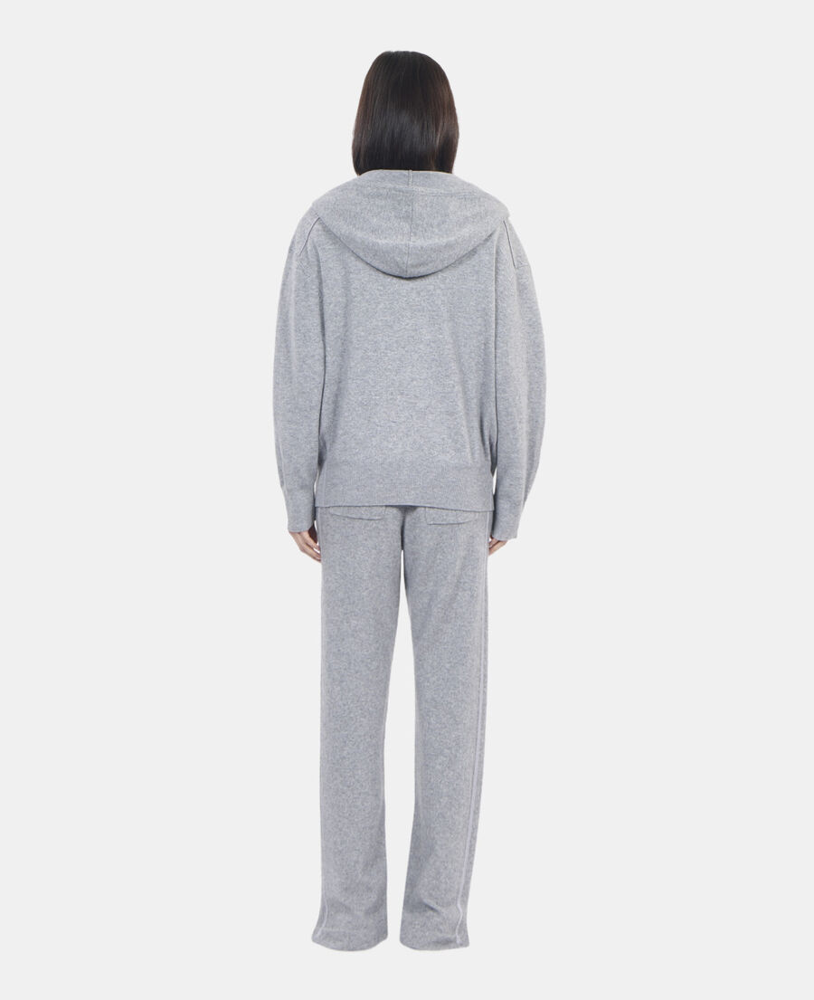 The Kooples F MIDDLE GREY MEL grey wool and cashmere hoodie