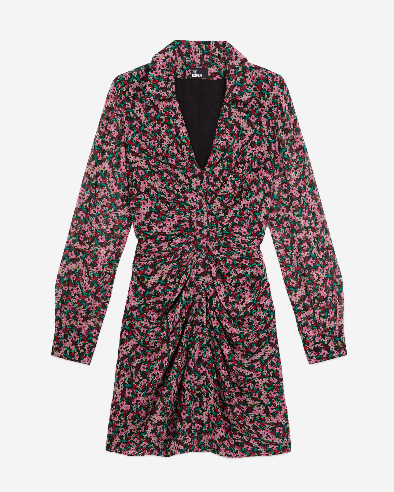 The Kooples MUJER MULTICOLOR vestido estampado corto fruncidos