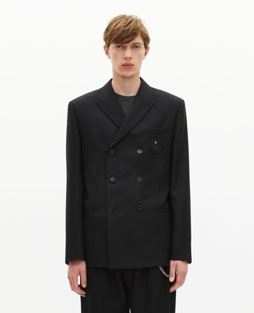 The Kooples HOMME BLACK veste droite avec blason noire