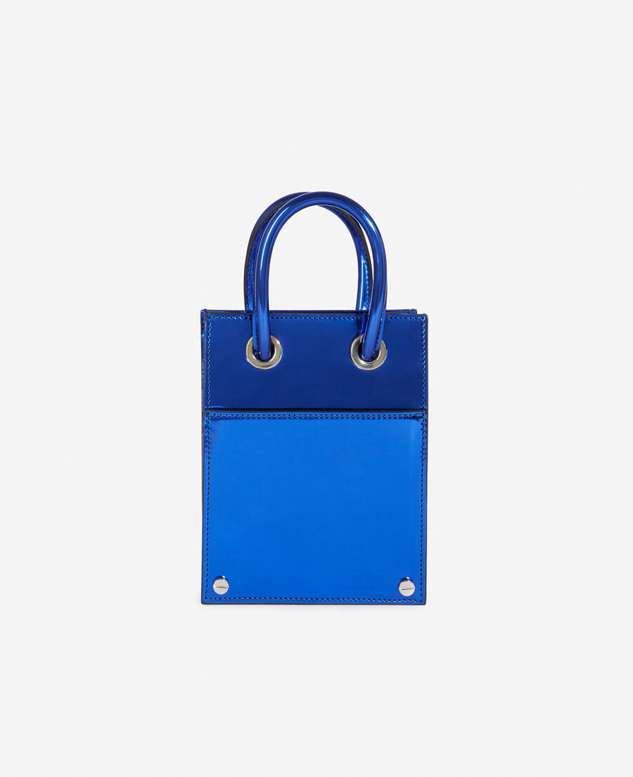 Electric blue leathereffect Nano bag The Kooples