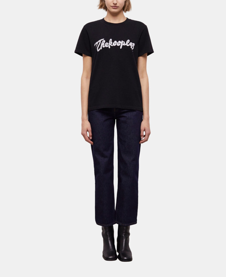 camiseta negra serigrafiada snake logotipo