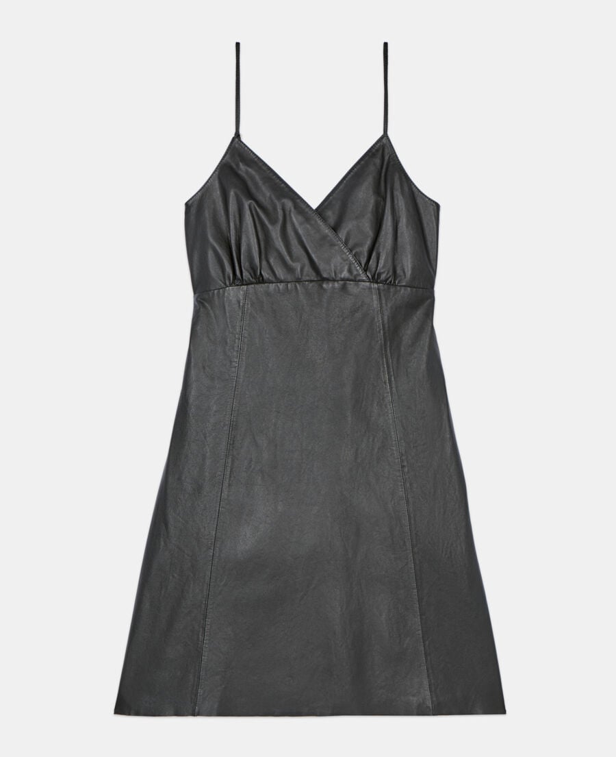 The Kooples F BLACK short black leather dress
