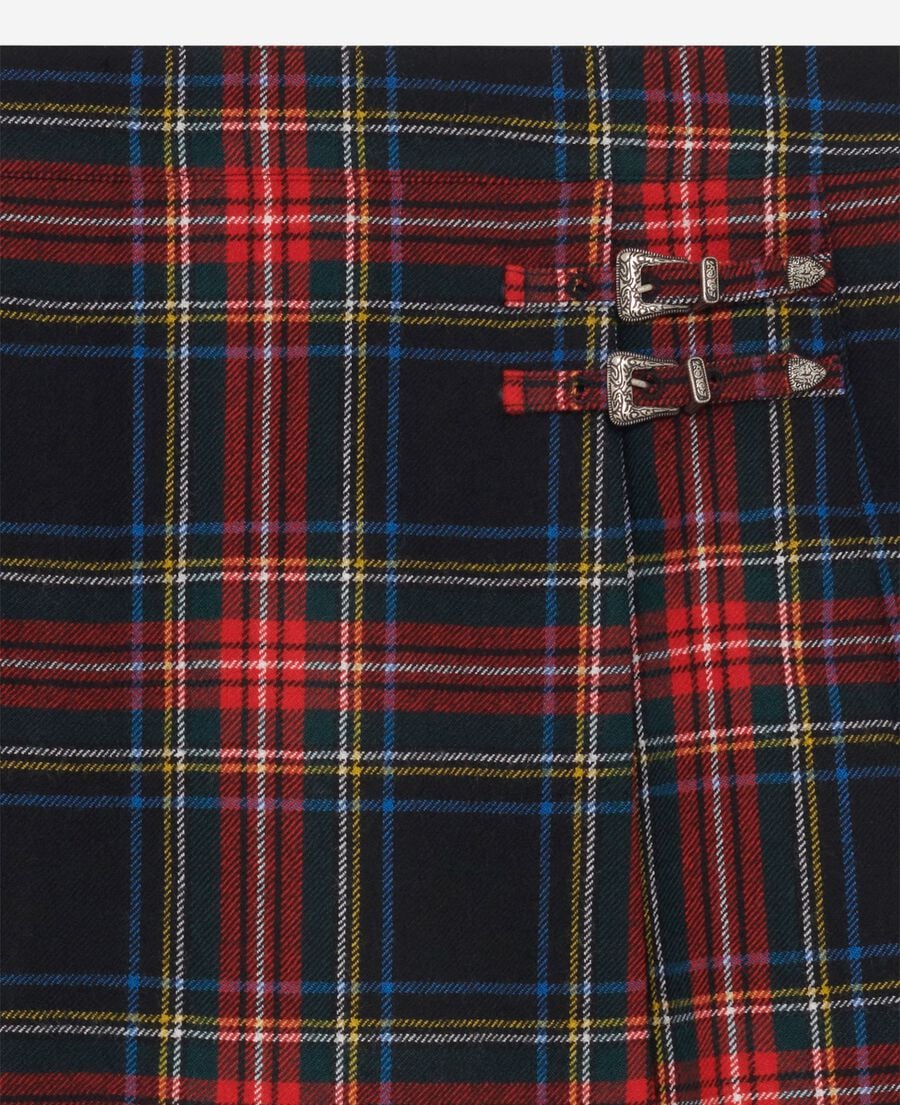 The Kooples F ROUGE NOIR short tartan skirt in red and black