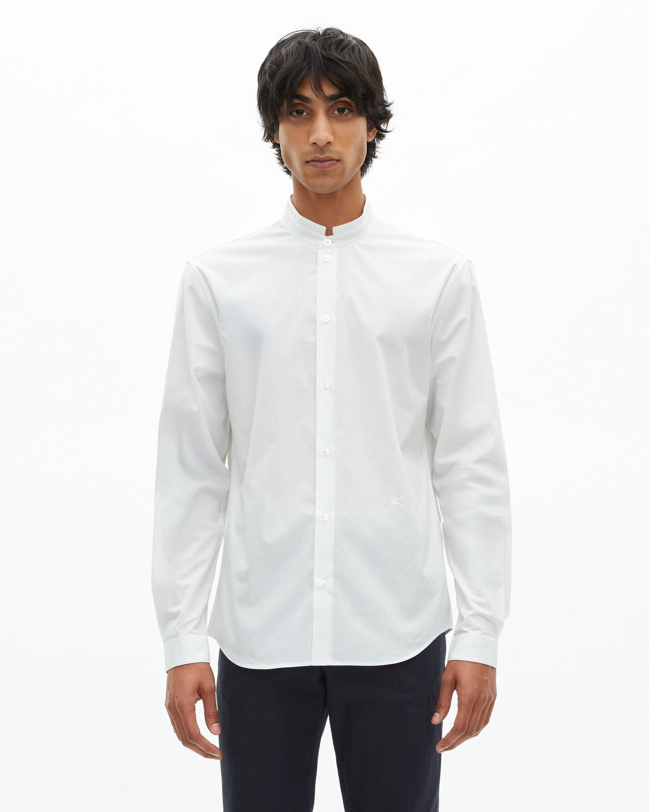 The Kooples H WHITE / BLACK formal shirt with white collar