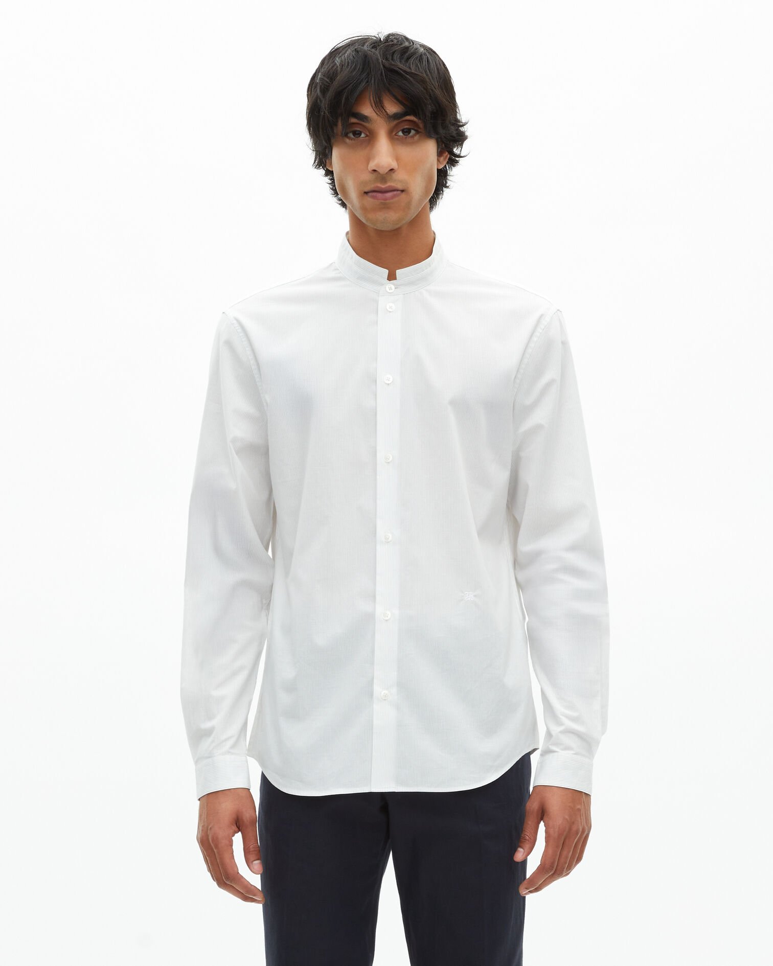 Formal shirt with white collar, WHITE / BLACK, hi-res image number null