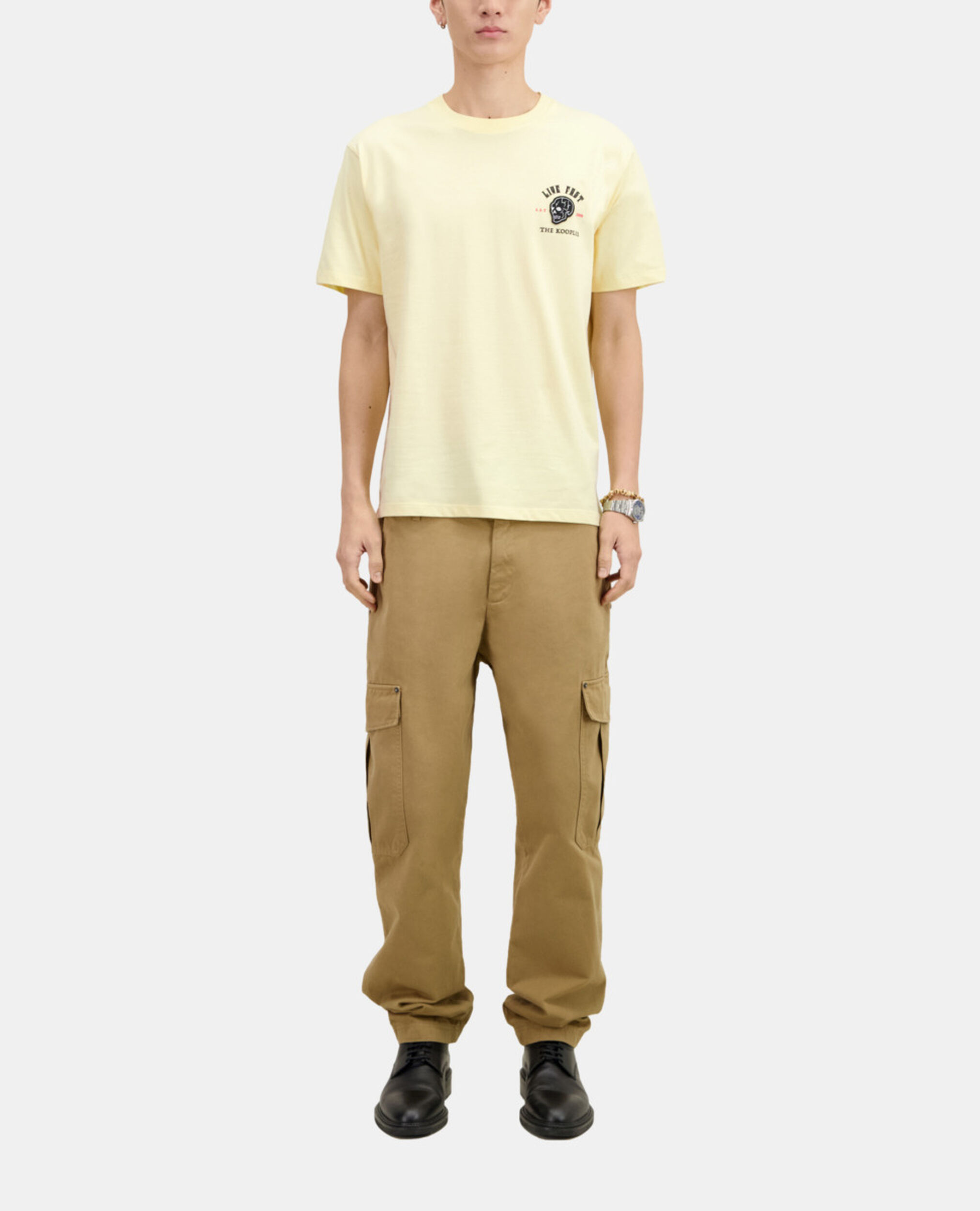 Yellow Live fast t-shirt, LIGHT YELLOW, hi-res image number null