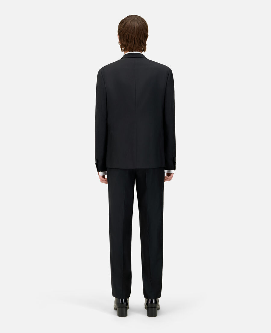 The Kooples HOMME BLACK veste de costume à pochette en laine noire 