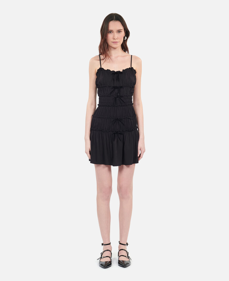 The Kooples FEMME BLACK robe courte avec nœuds noire