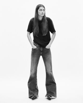 The Kooples MIXED BLACK WASHED the doors x the kooples unisex faded black t-shirt