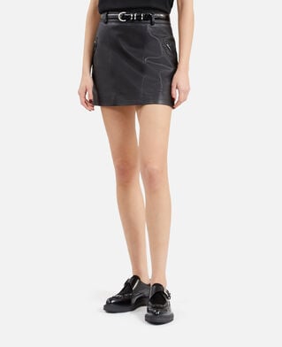 The Kooples WOMEN BLACK black leather and foal-effect derbies