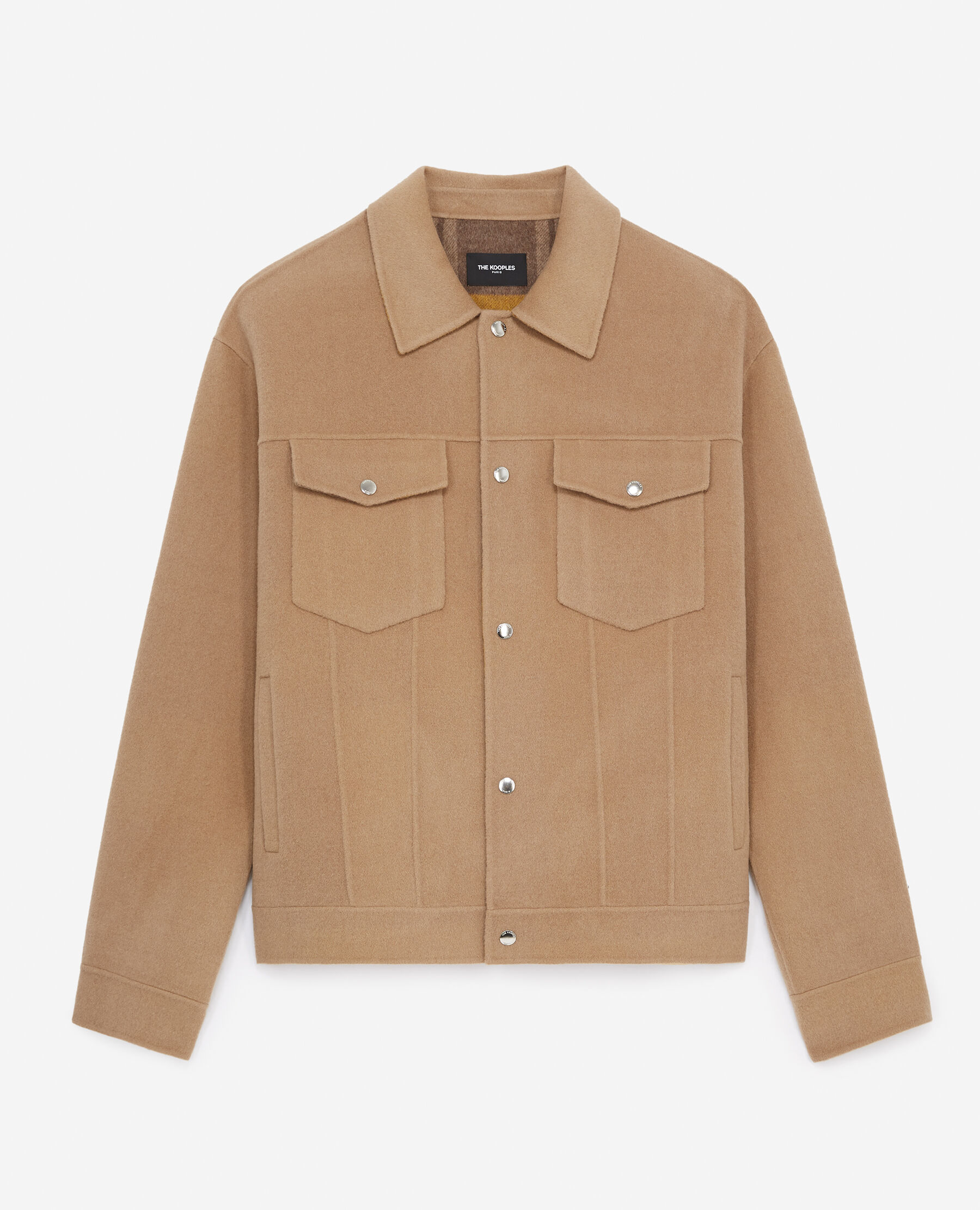 Double sided wool jacket with beige pockets The Kooples