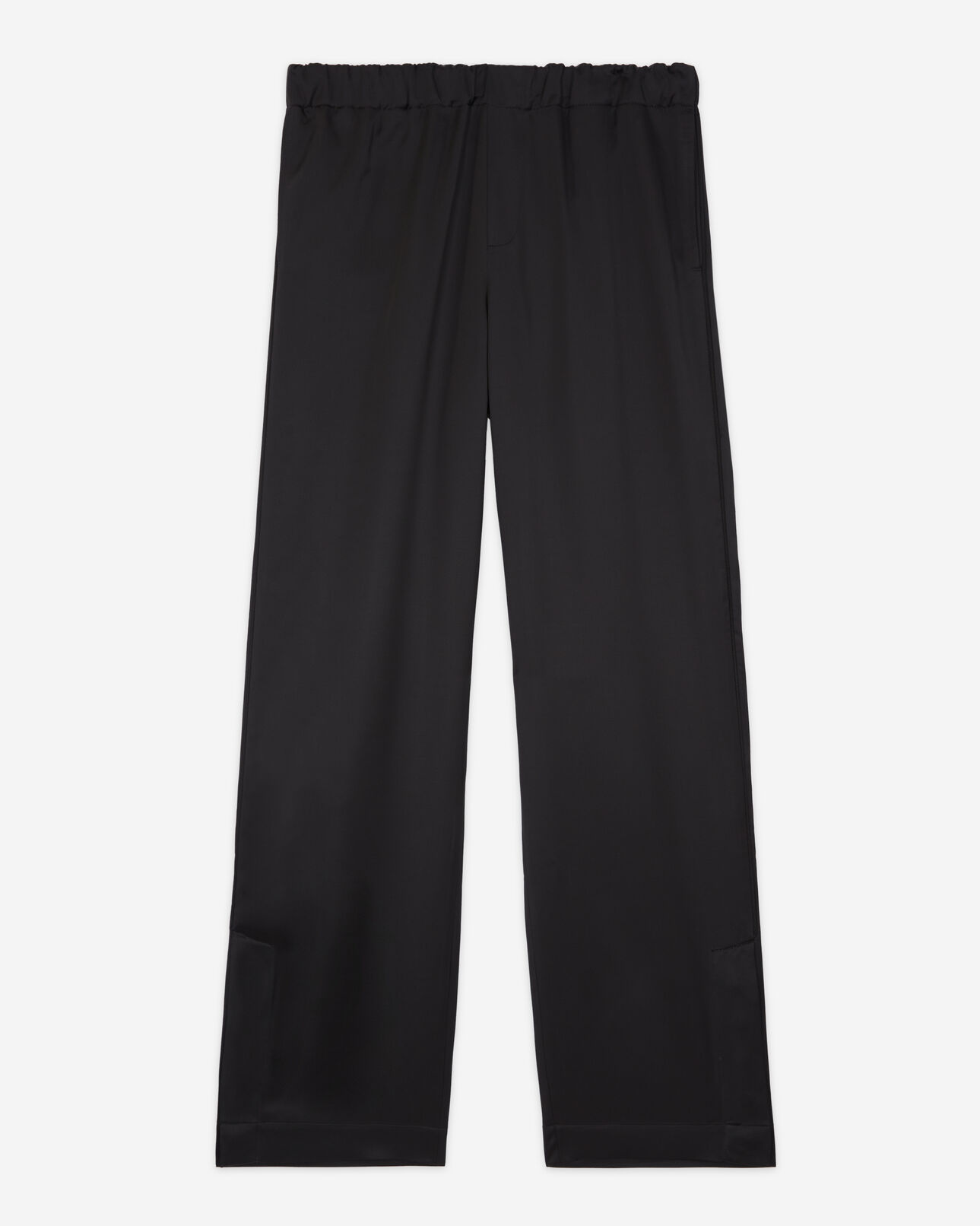 The Kooples MEN BLACK black satin effect pants