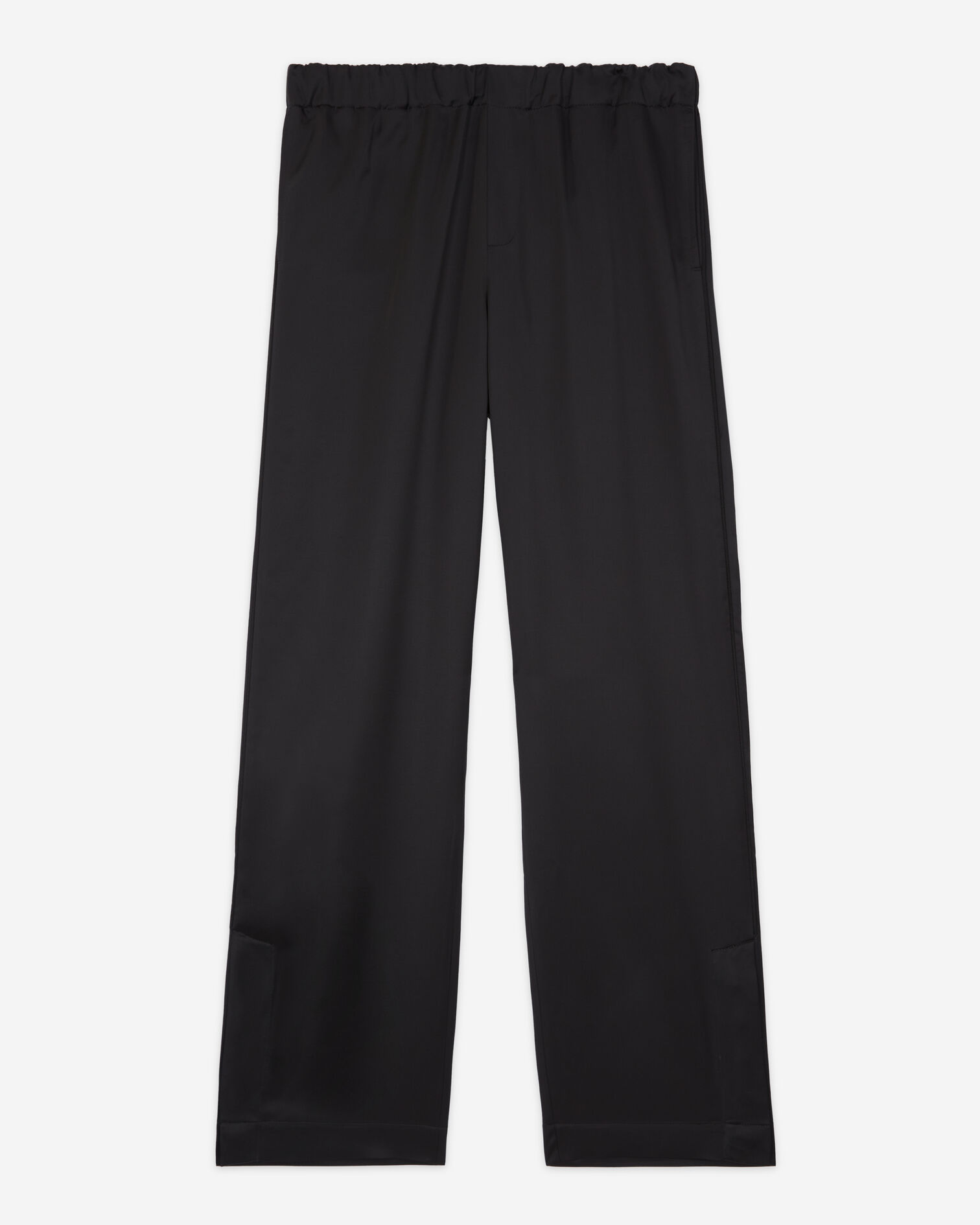 Black satin effect pants, BLACK, hi-res image number null