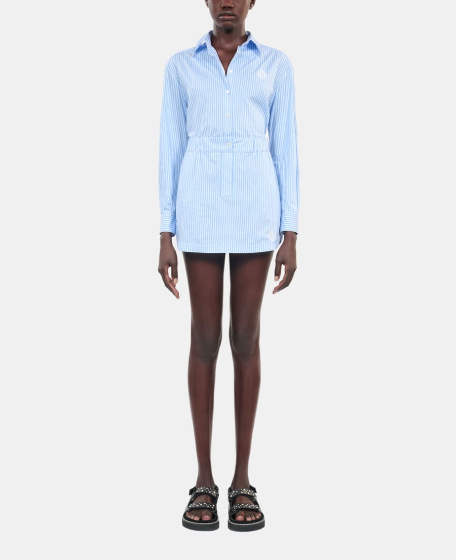 The Kooples FEMME BLUE WHITE jupe courte à rayures