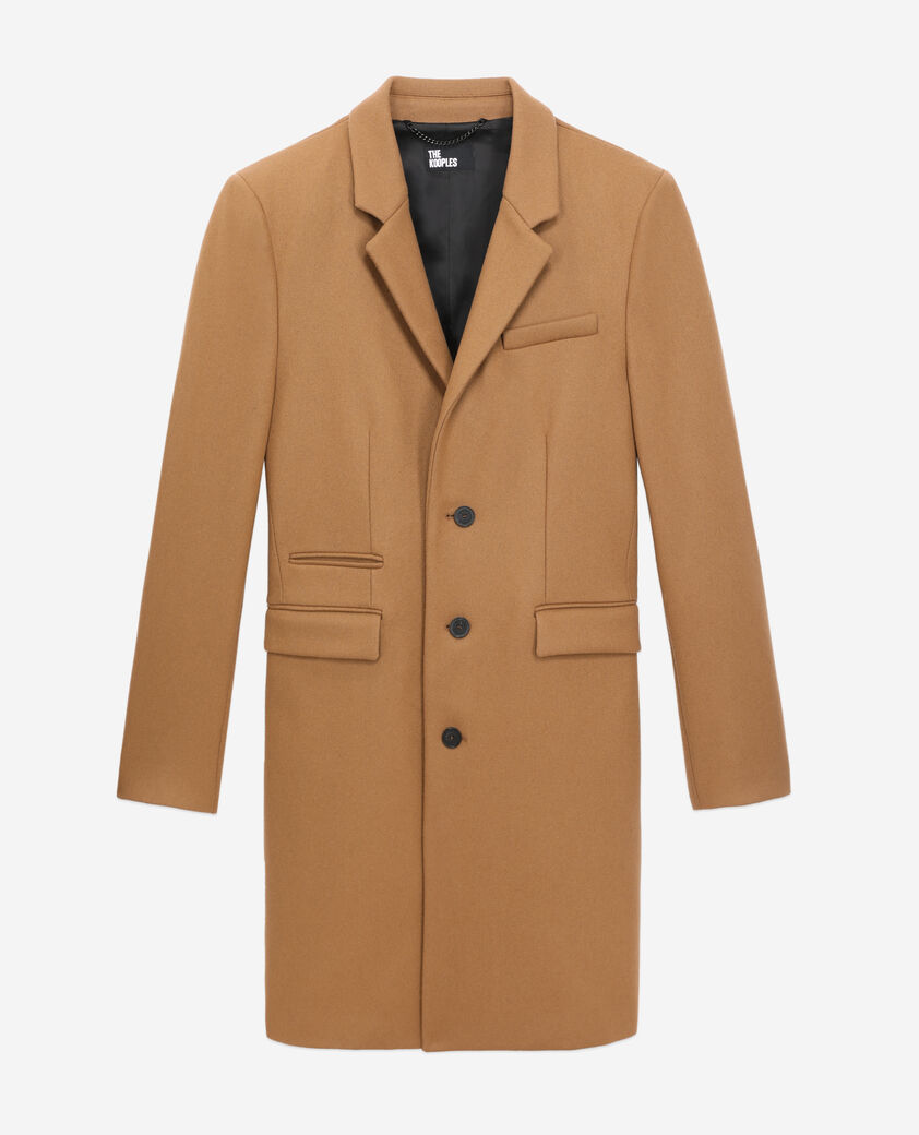 The Kooples HERREN CAMEL langer camelfarbener mantel aus wolle