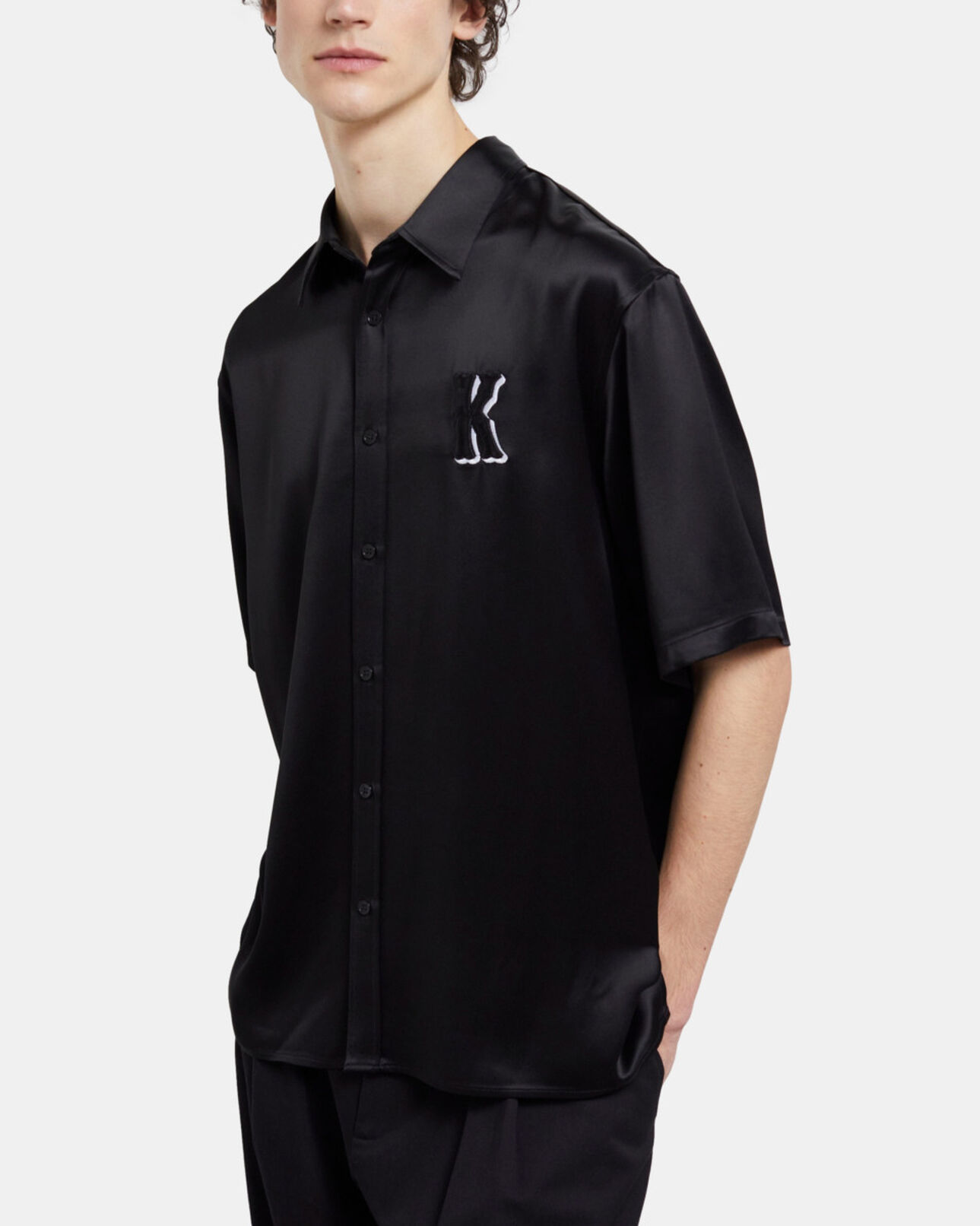 The Kooples HOMBRE BLACK camisa informal negra bordados