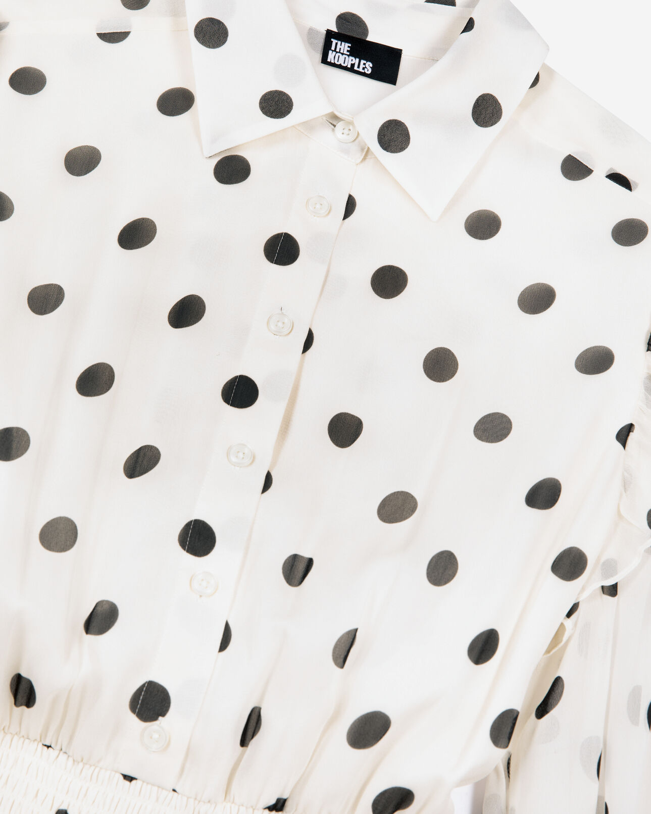 The Kooples MUJER WHITE / BLACK maxivestido blanco con lunares crudos