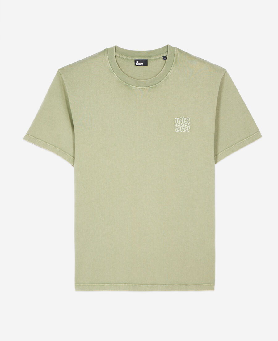 light green t-shirt with logo embroidery