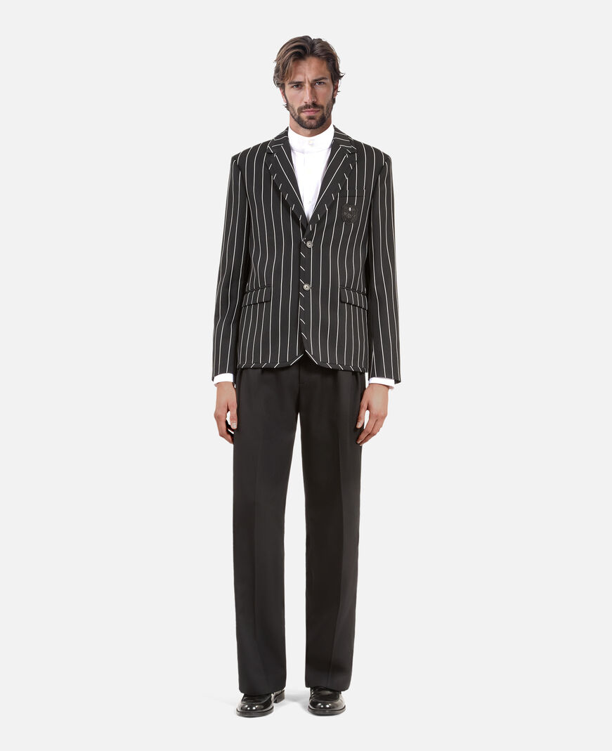 The Kooples HERREN BLACK WHITE schwarze gestreifte jacke