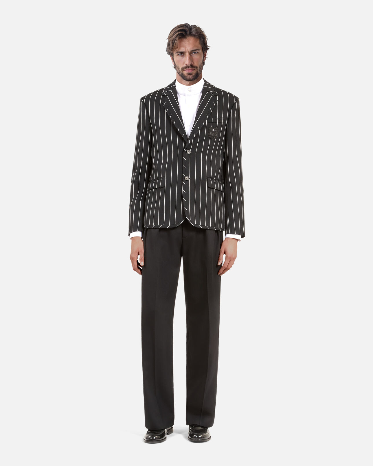 The Kooples MEN BLACK WHITE black striped jacket