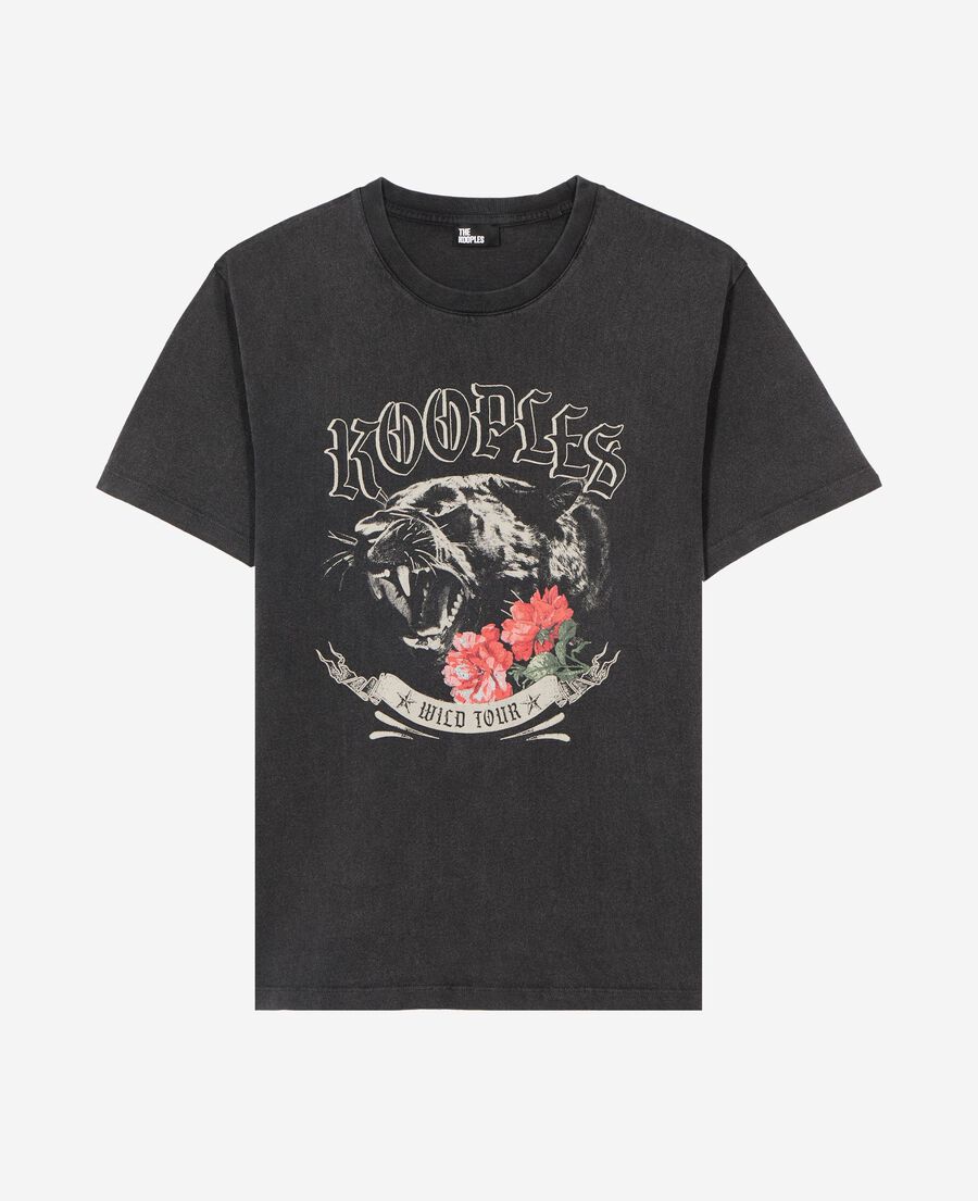 The Kooples HOMBRE BLACK WASHED camiseta pantera negra