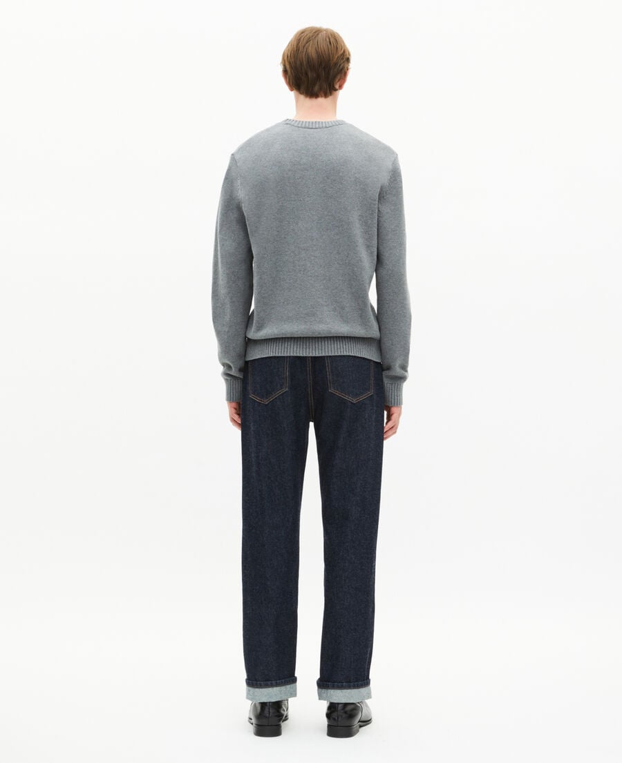 The Kooples MEN DARK GREY MELANGE light grey skull sweater