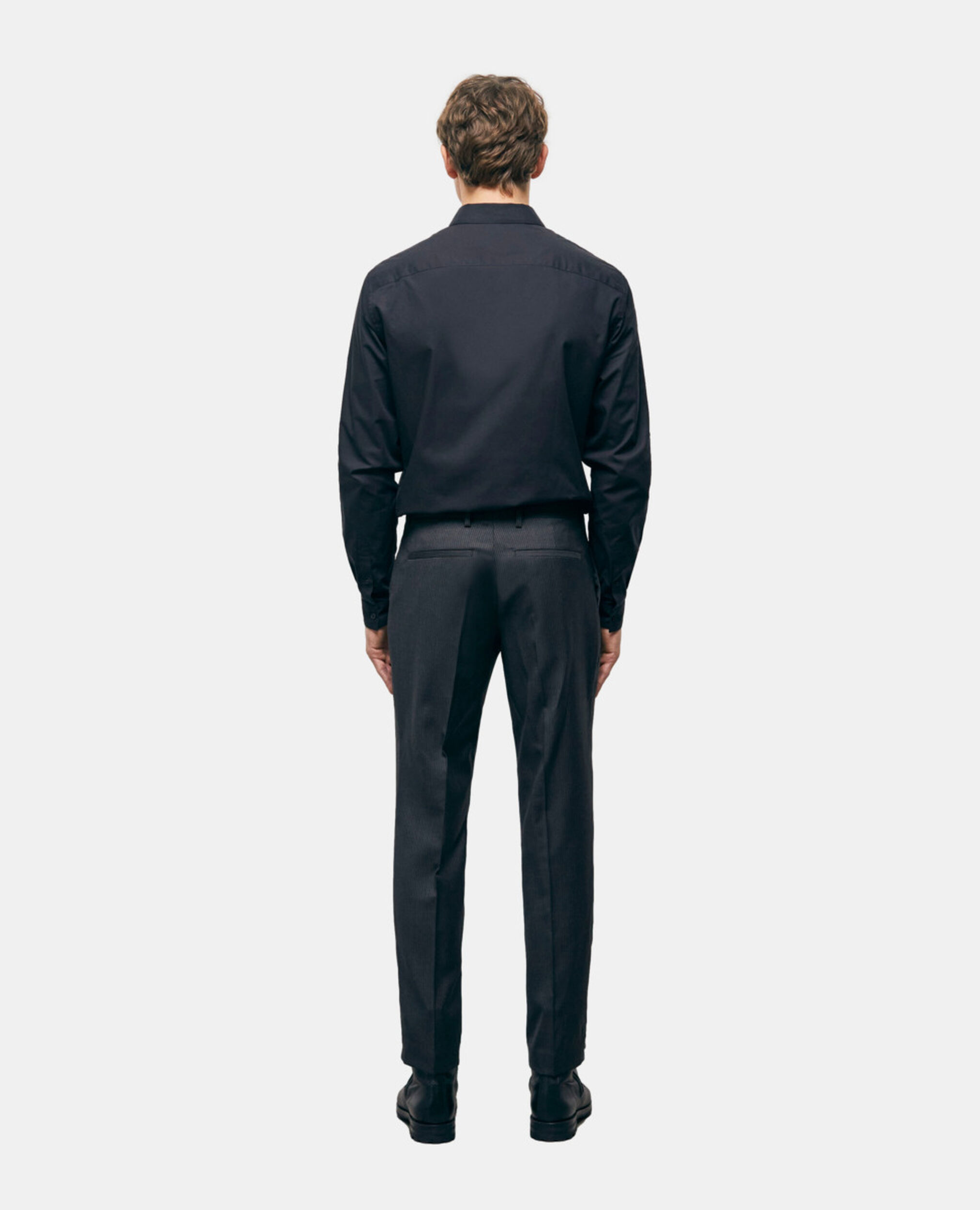 Pantalon de costume en laine à rayures, BLACK GREY, hi-res image number null
