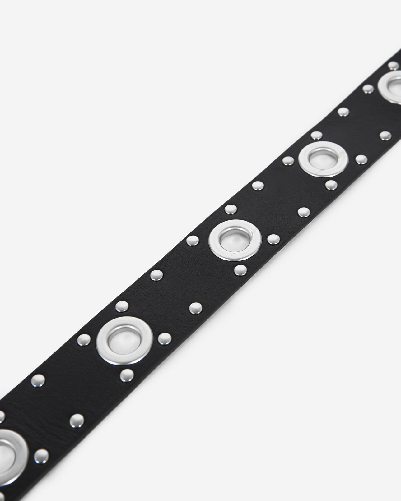 The Kooples WOMEN BLACK black leather belt with studs and eyelets