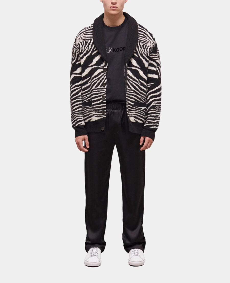The Kooples HOMBRE BLACK WHITE jersey lana estampado