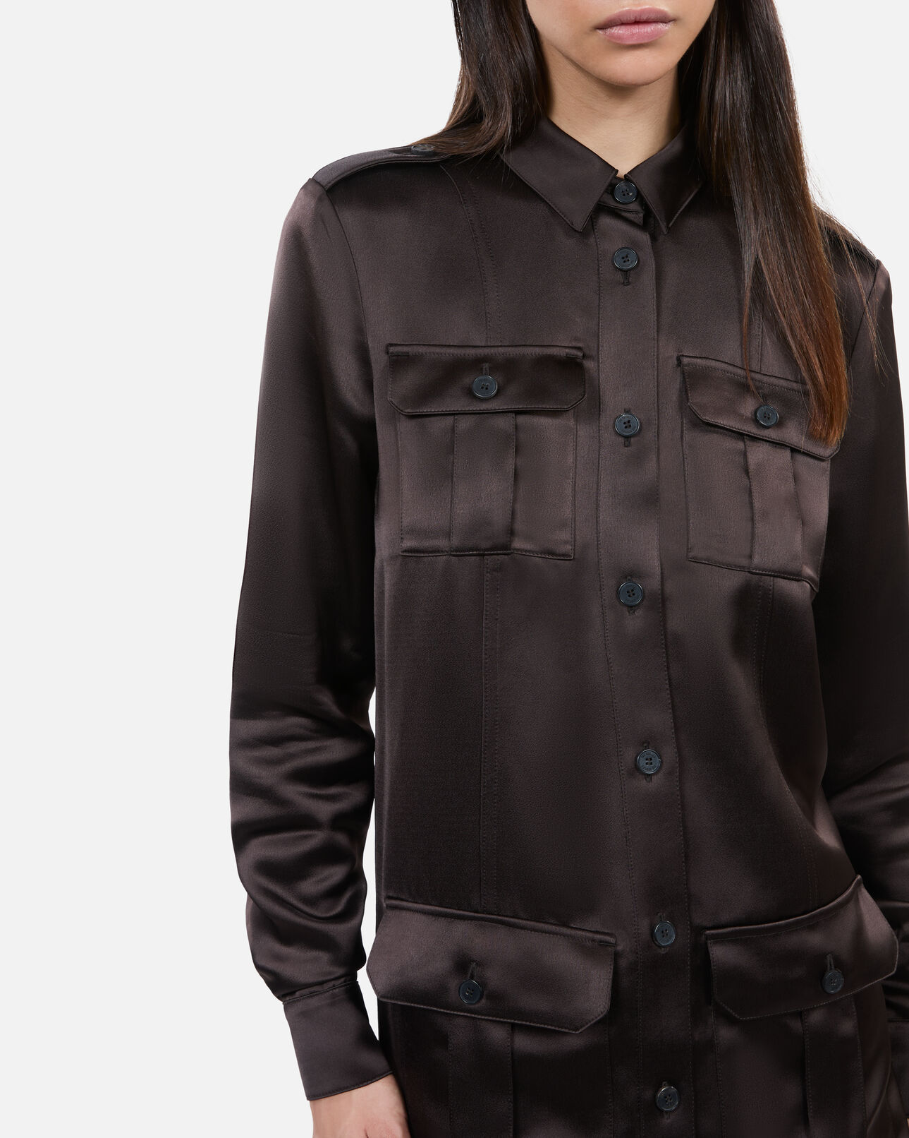 The Kooples DAMEN BROWN kurzes, braunes kleid im safari-stil