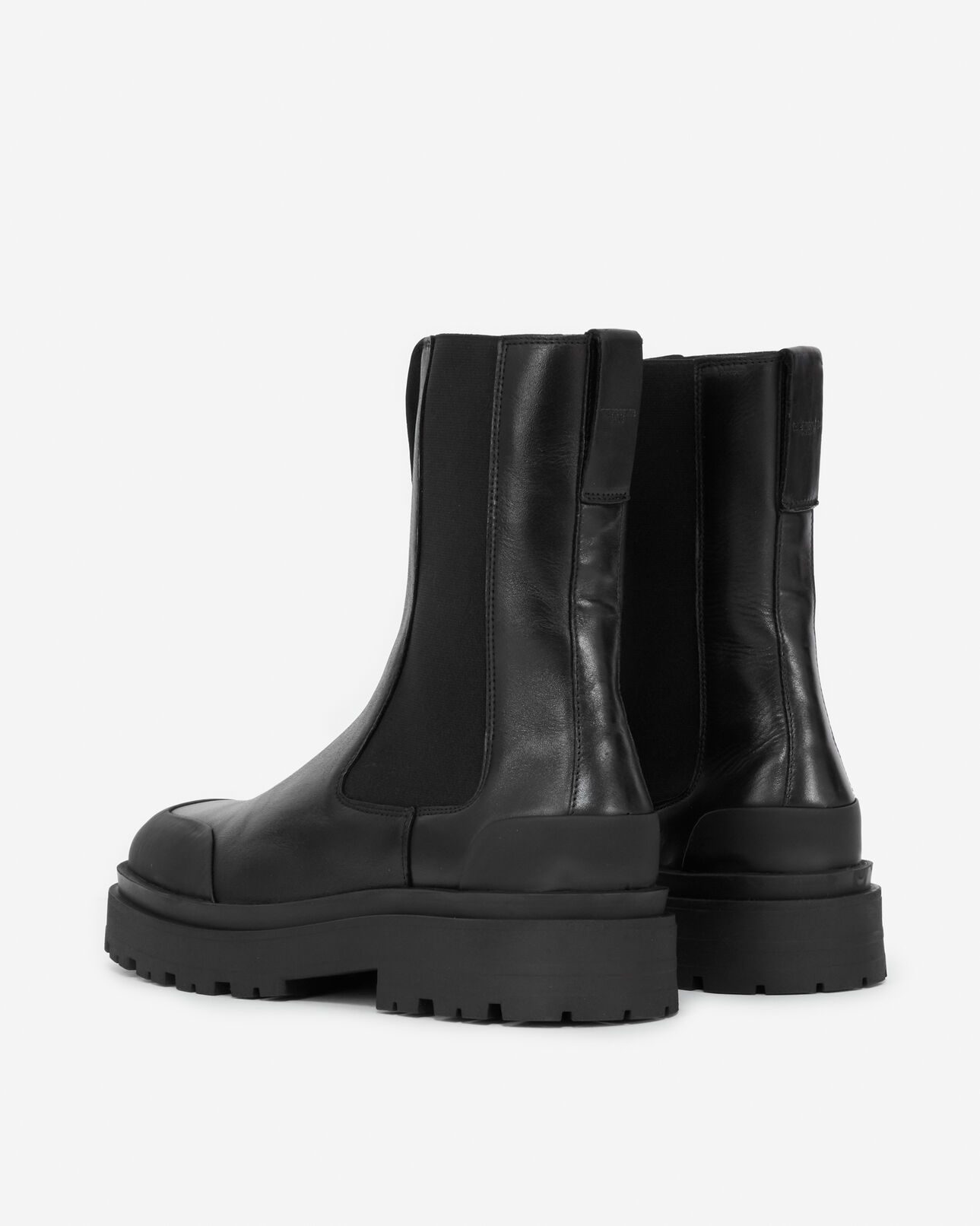 The Kooples HOMME BLACK chelsea boots haute cuir noir compensée
