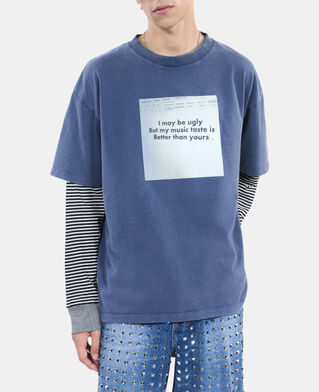 The Kooples HOMME DARK BLUE t-shirt à sérigraphie bleu
