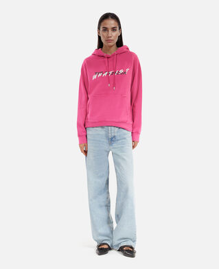 The Kooples WOMEN FUSHIA what is pink hooded sweatshirt
