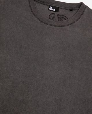 The Kooples H BLACK WASHED t-shirt with logo on black back