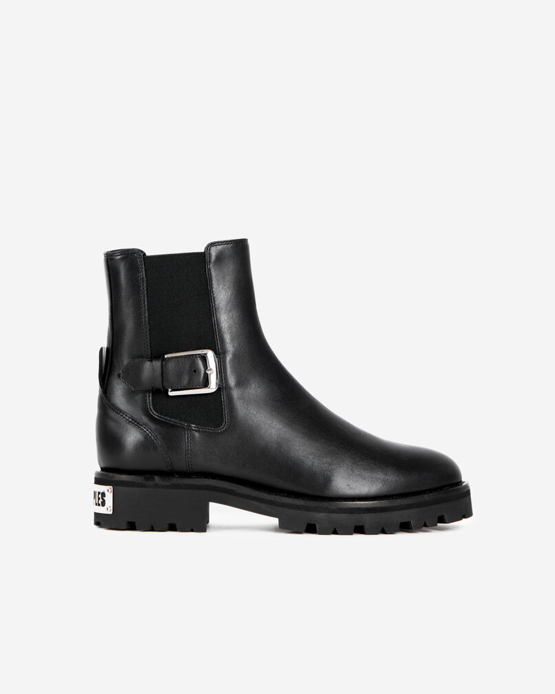The Kooples FEMME BLACK bottines chelsea en cuir noir