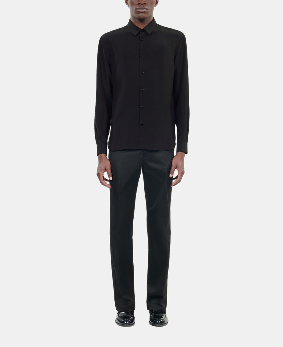 The Kooples HOMME BLACK chemise en soie noire