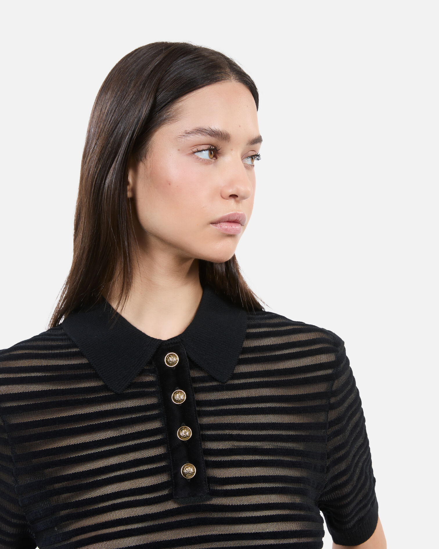 Polo en maille noire, BLACK, hi-res image number null