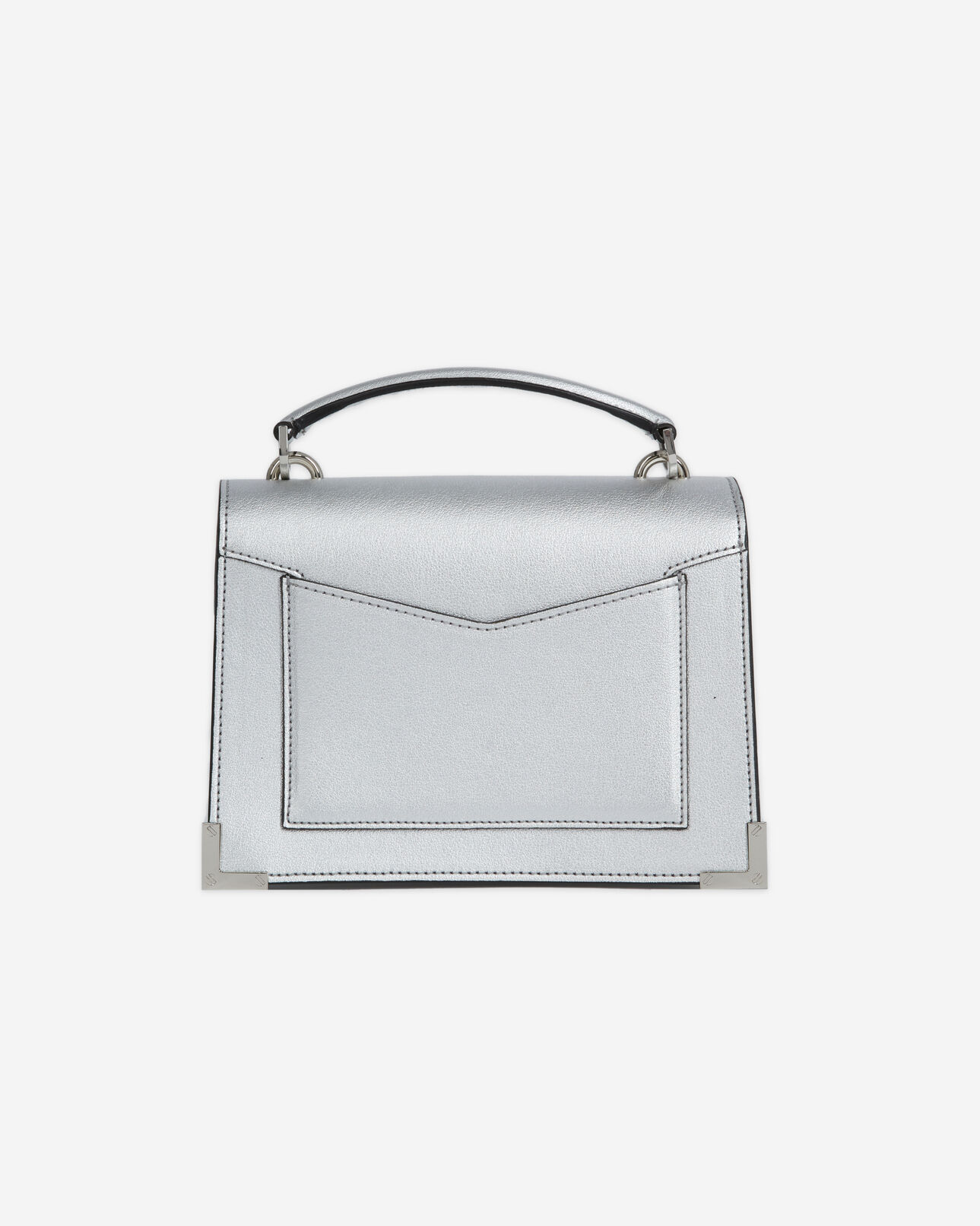 The Kooples WOMEN ANTIC SILVER small emily bag in silver leather