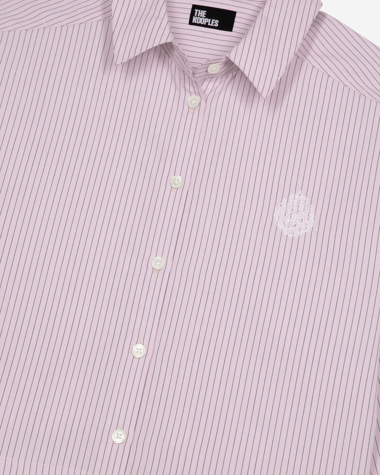 The Kooples WOMEN PINK BLACK pink poplin striped shirt