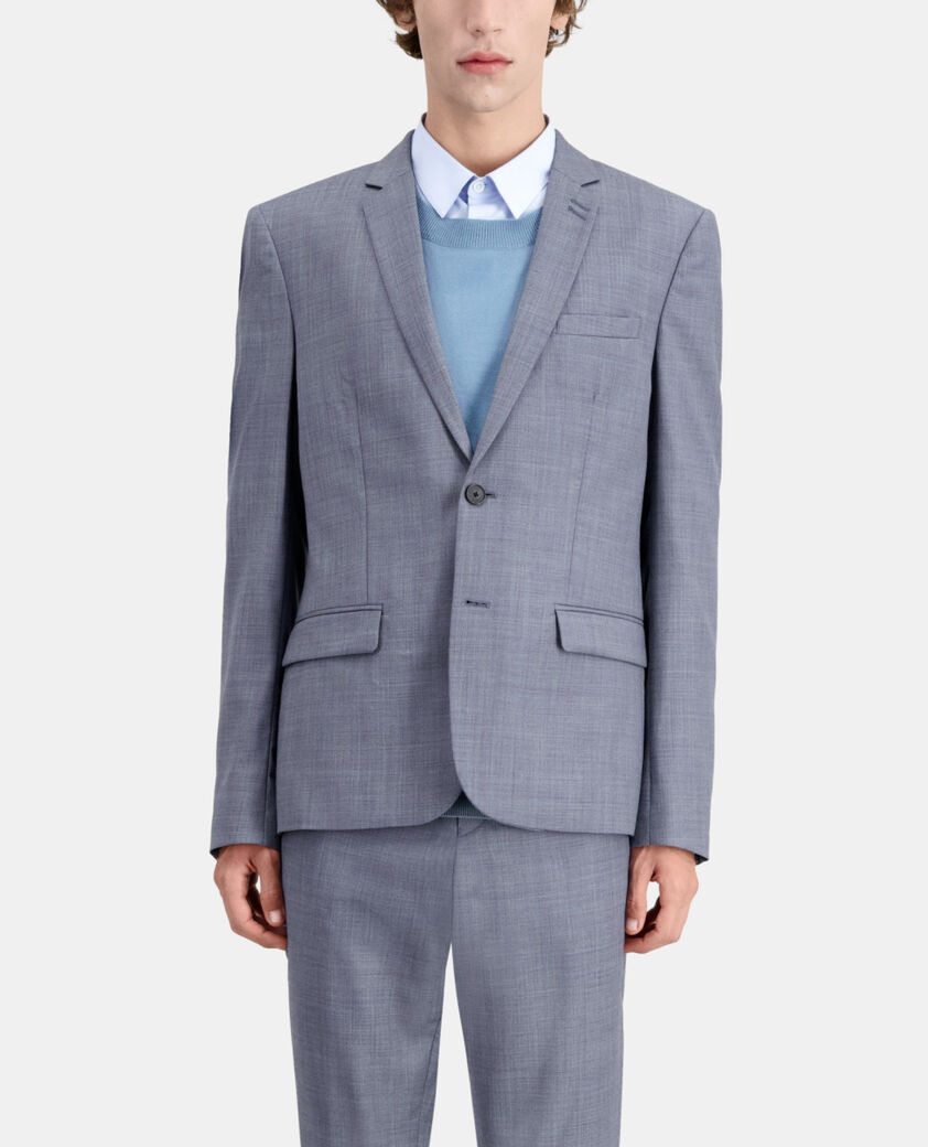 The Kooples HERREN LIGHT BLUE grau-blau karierte anzugjacke aus wolle