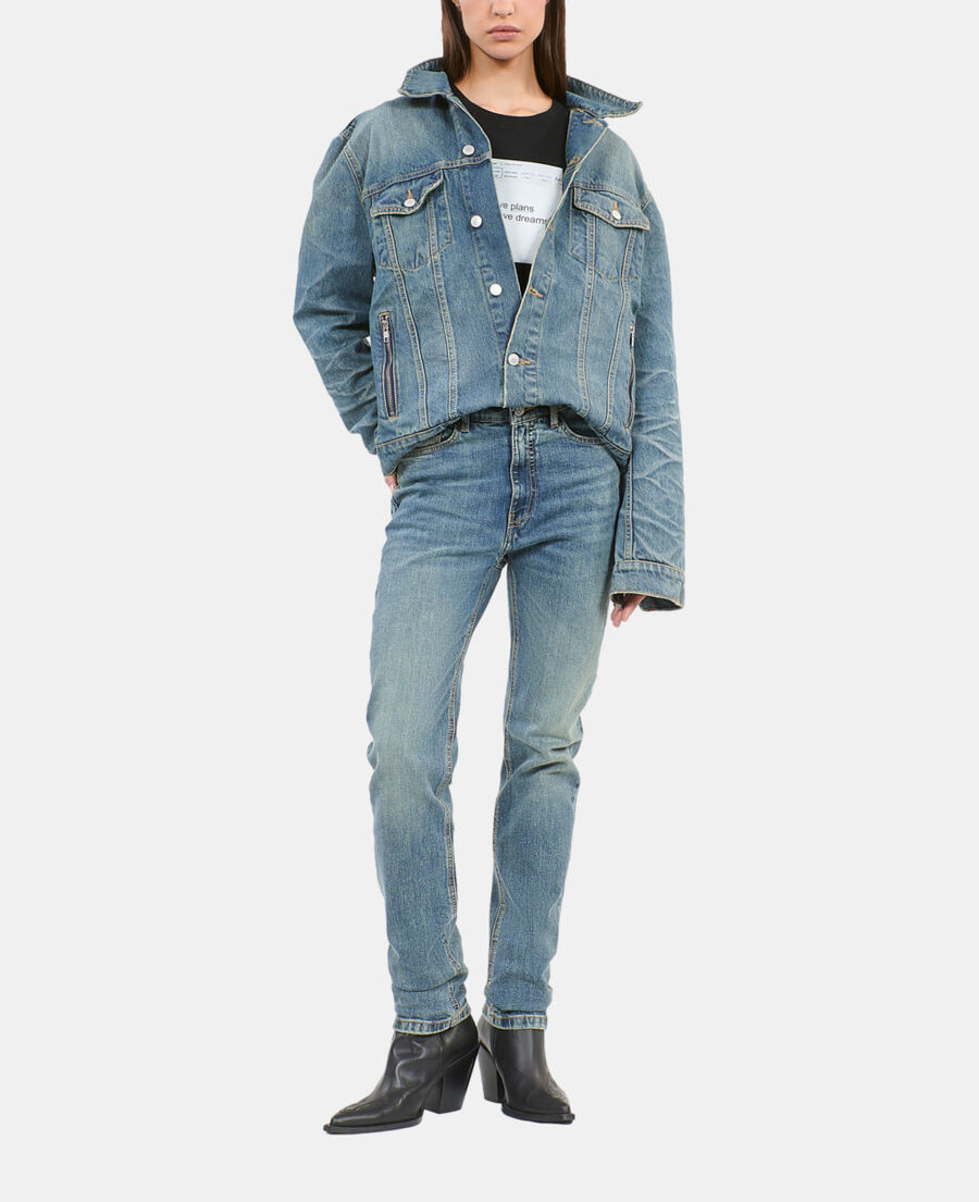 The Kooples DAMEN BLACK schwarzes t-shirt mit siebdruck