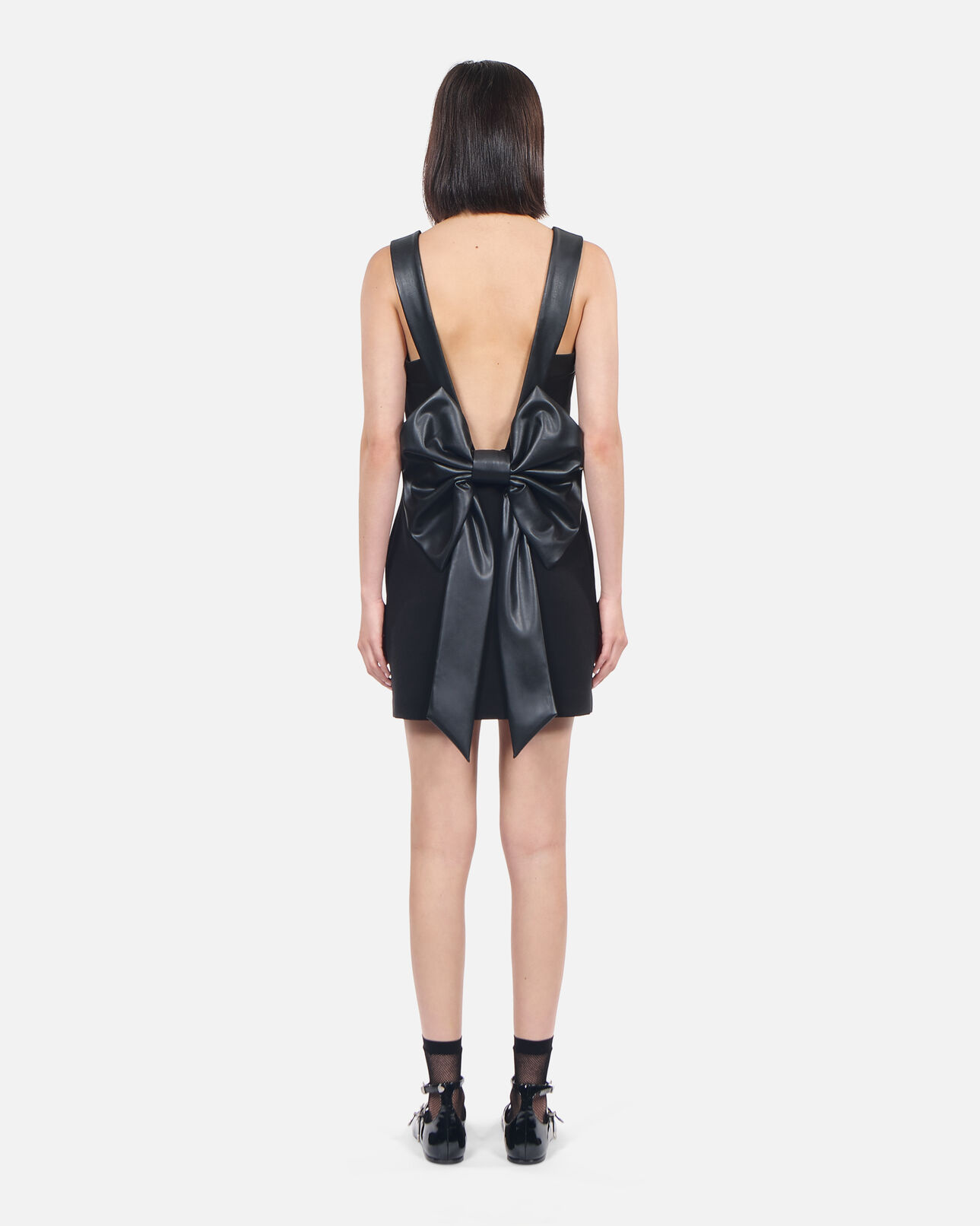 The Kooples WOMEN BLACK short black dress with bow back
