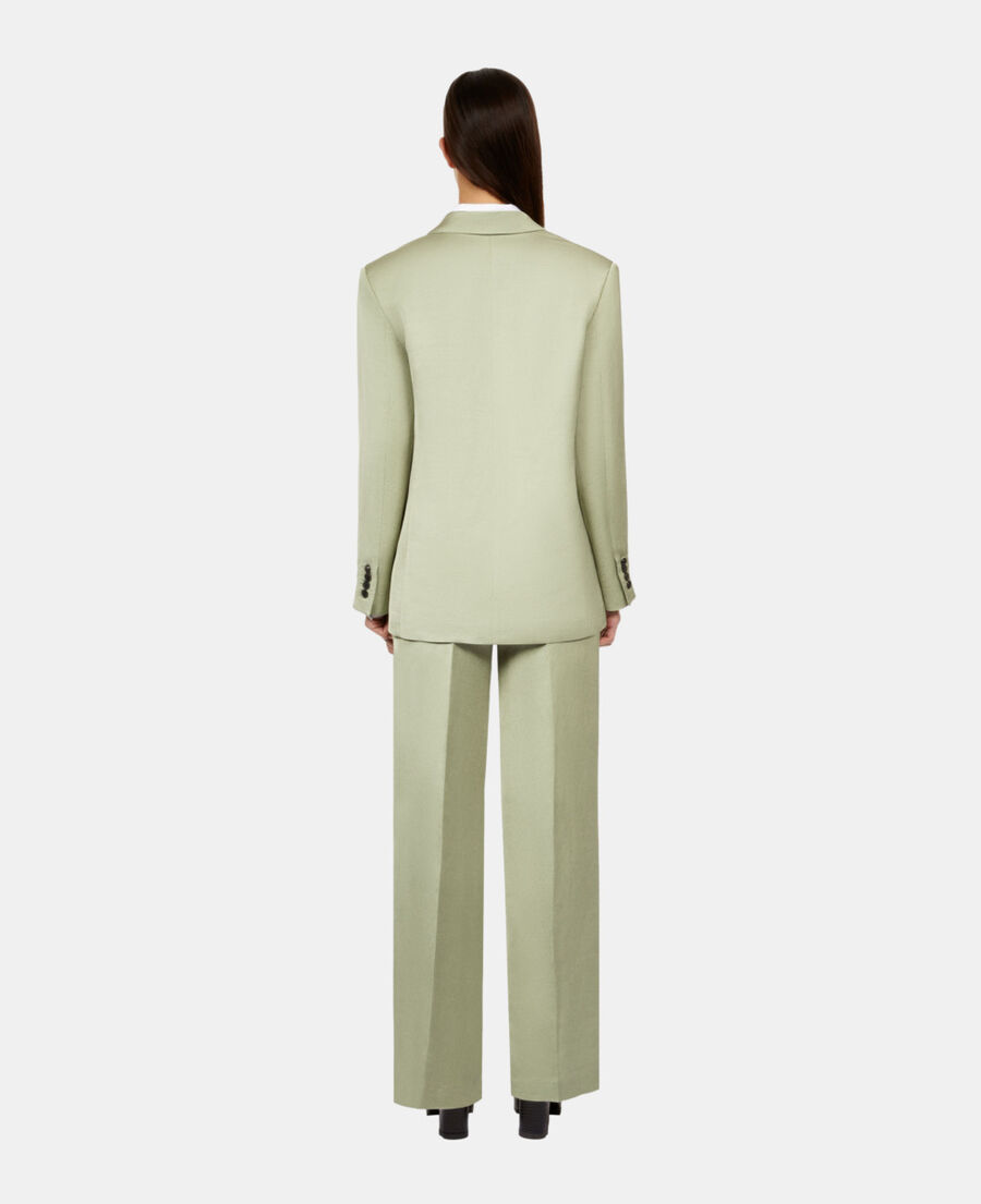 The Kooples FEMME KAKI GREY veste tailleur en lin vert clair