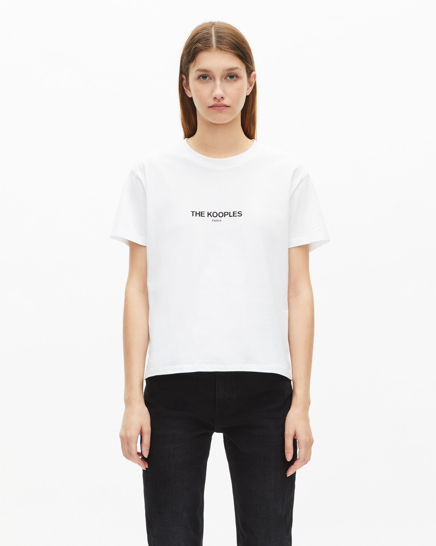 Weißes T-Shirt mit Logo für Damen, WHITE, hi-res image number null