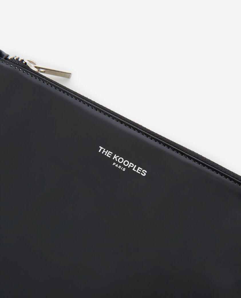 The Kooples WOMEN BLACK black leather mobile pouch