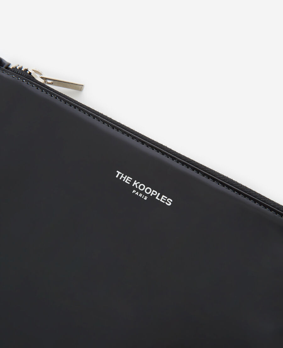 The Kooples WOMEN BLACK black leather mobile pouch