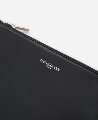 The Kooples WOMEN BLACK black leather mobile pouch