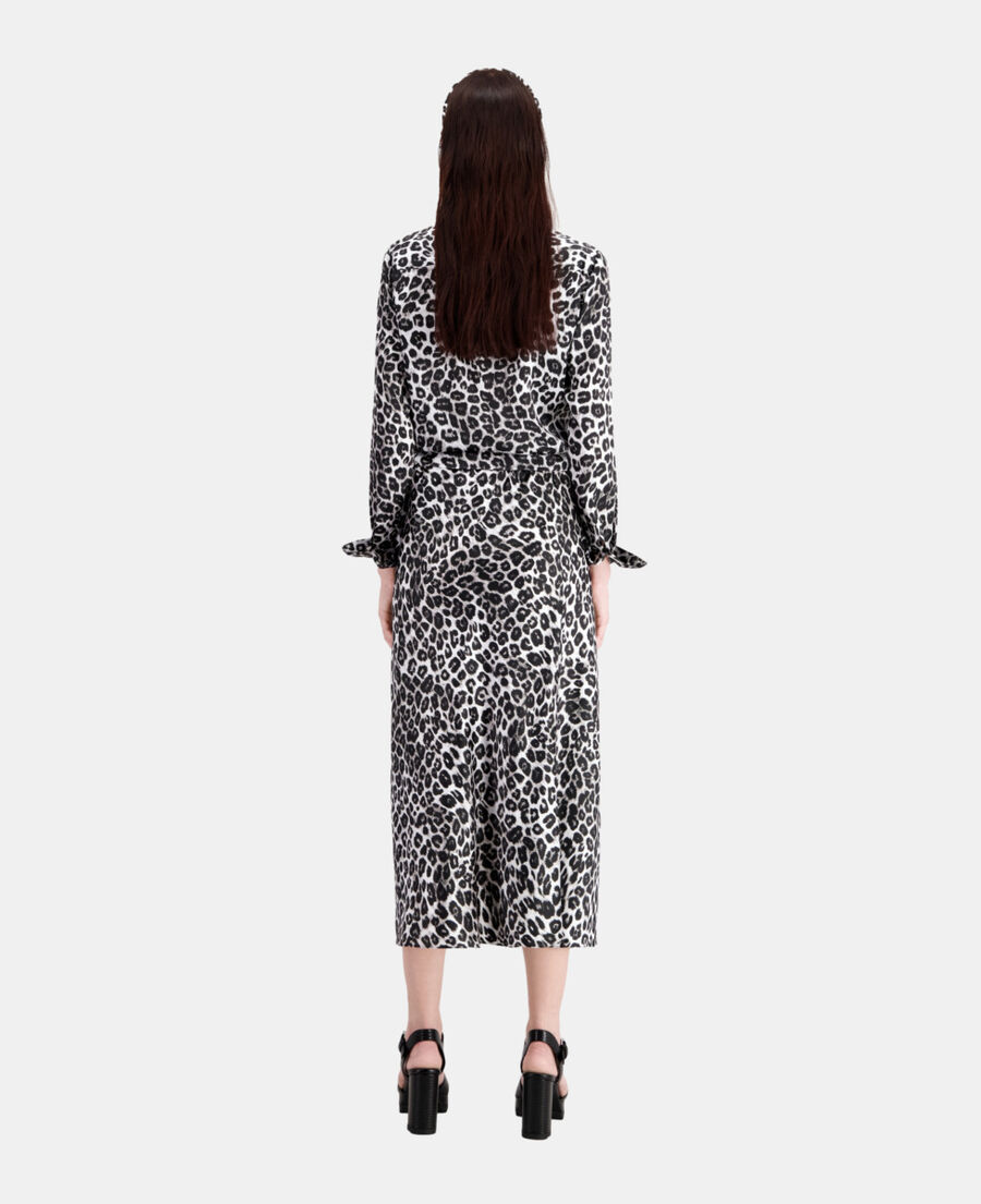 long printed silk skirt